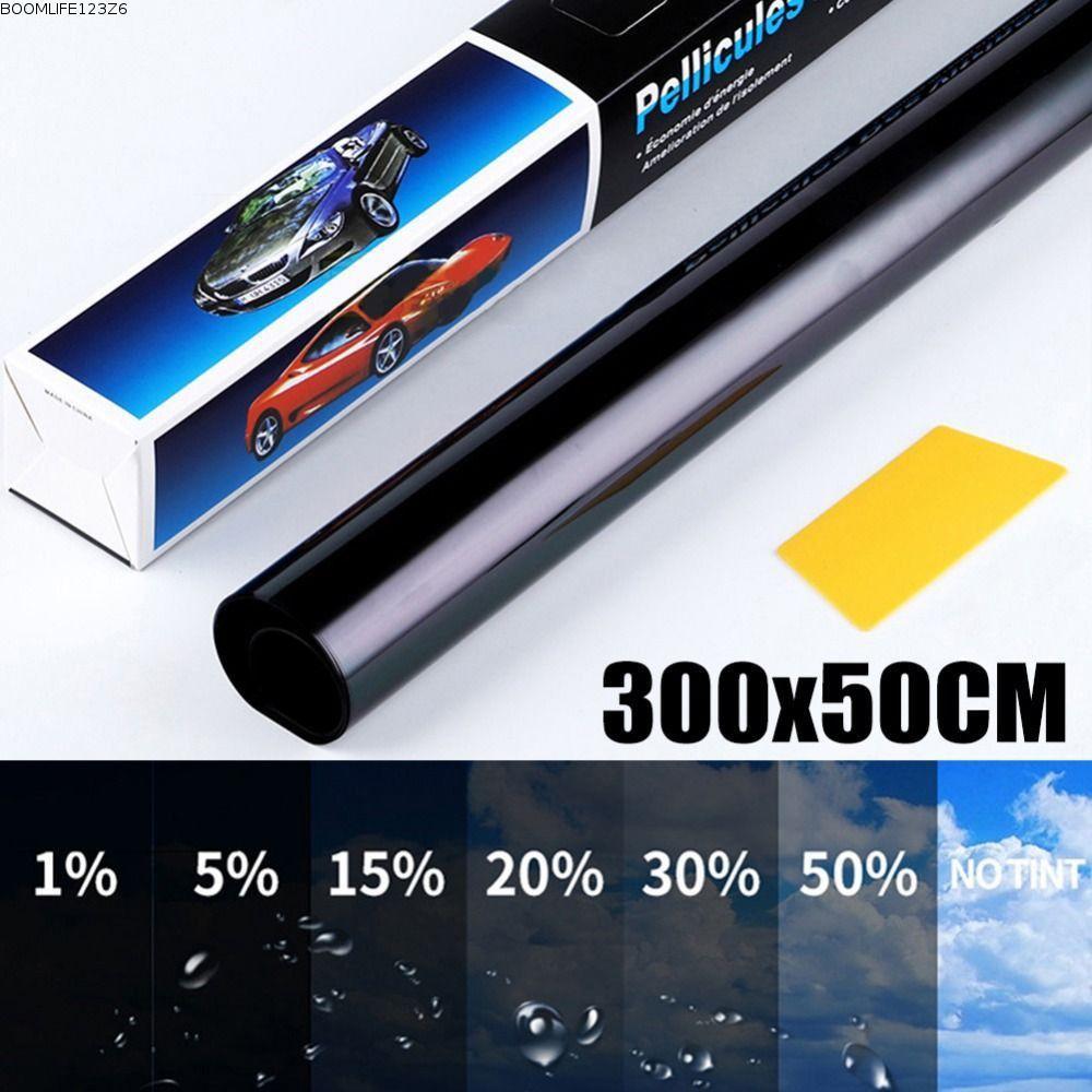 BOOMLIFE1238C 1 ม้วน 50x3m ฟอยล์รถยนต์, Sun Shade UV Protection Window Tint ฟิล์ม,ทนทานสีดําความร้อน
