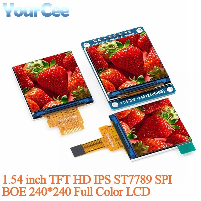 1.54 "1.54 นิ้ว TFT 240x240 IPS 8Pin โมดูลจอแสดงผล RGB HD หน้าจอ LCD ST7789 ไดร์เวอร์ SPI Serial Por