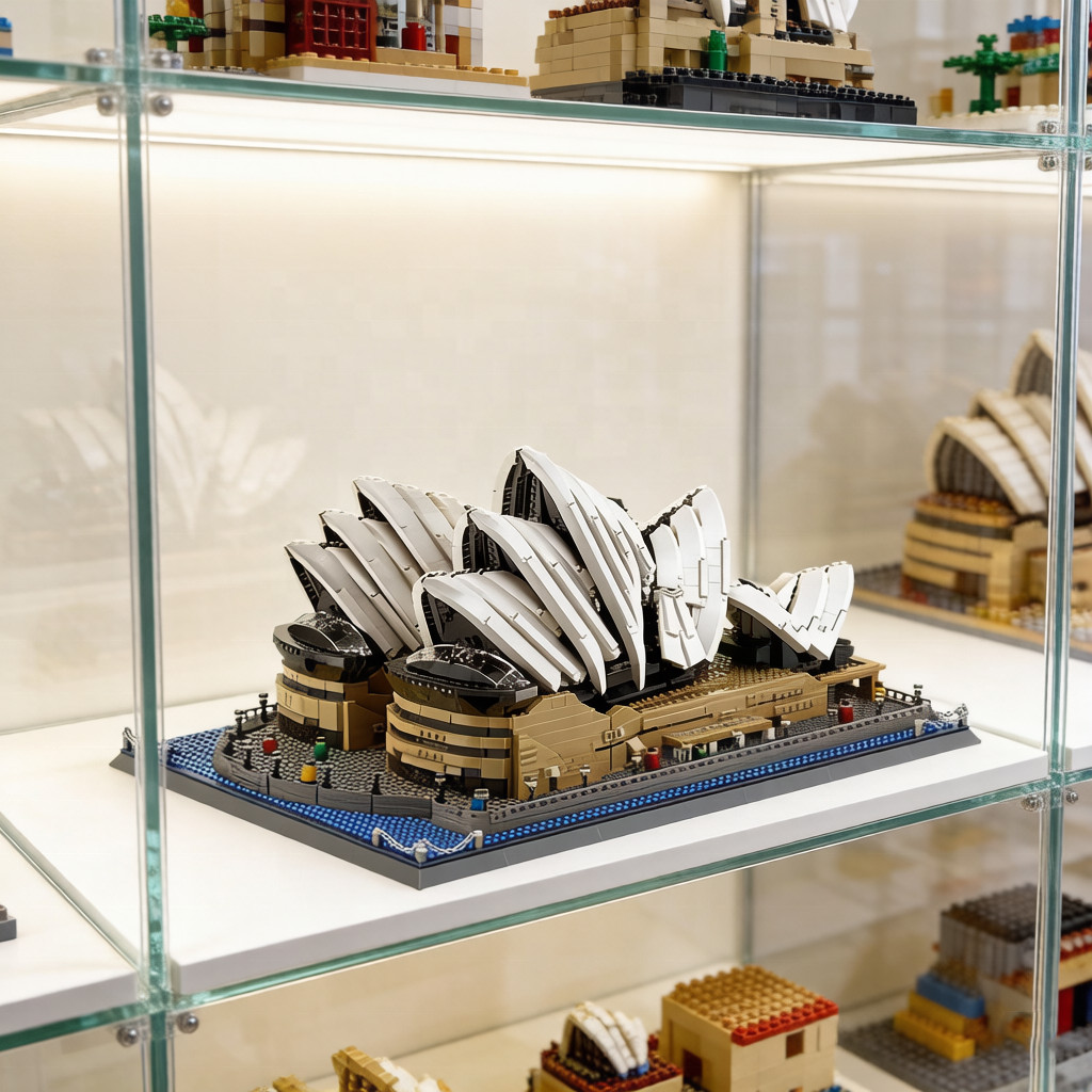 บล็อกอาคารสถาปัตยกรรมการศึกษา World Landmark ของเล่น Sydney Opera House-Sydney Australia ของเล่นสําห
