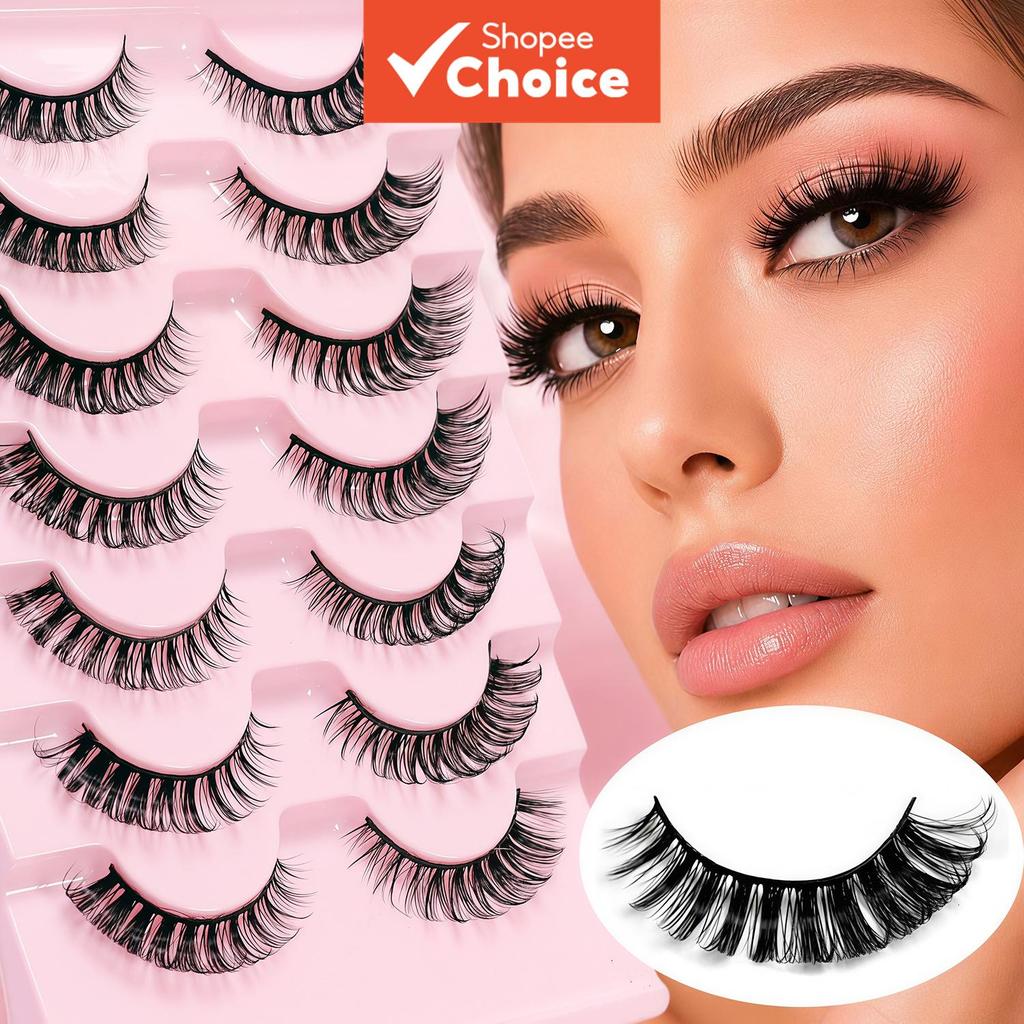 แถบสีดําเอียงปีกรัสเซีย Curl Lashes 7 คู่ Euro Look