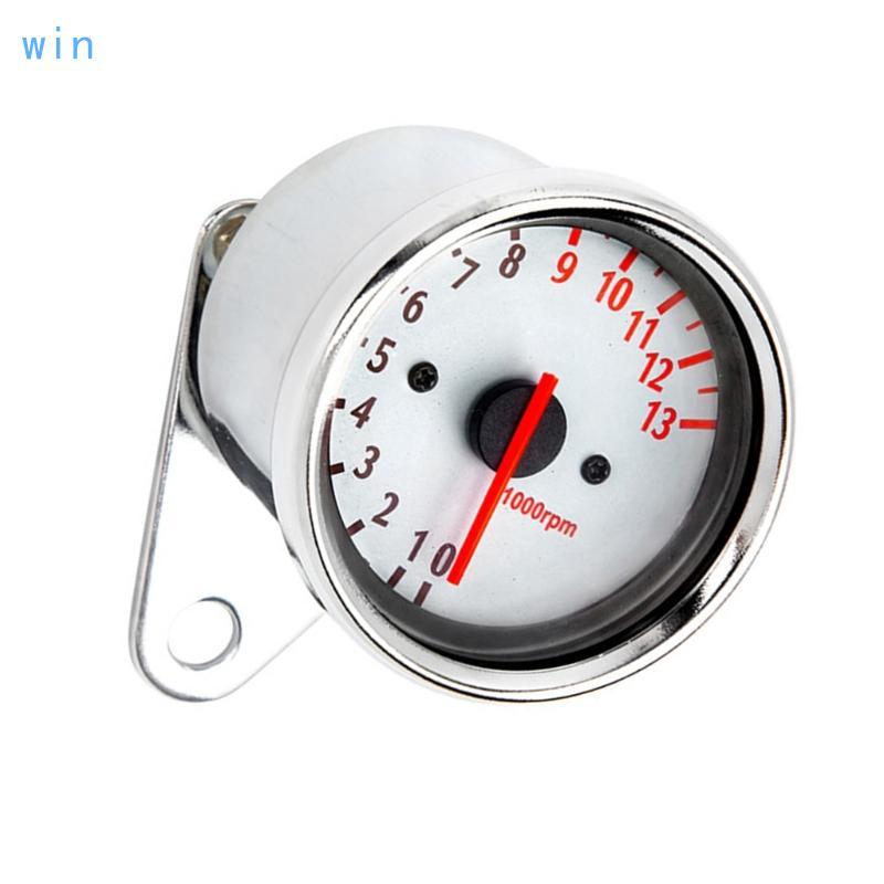 Win เครื่องวัดวามเร็วรถจักรยานยนต์พร้อม LED Backlit Retro สไตล์สแตนเลส Tacho Gauge อุปกรณ์มอเตอร์ไซค