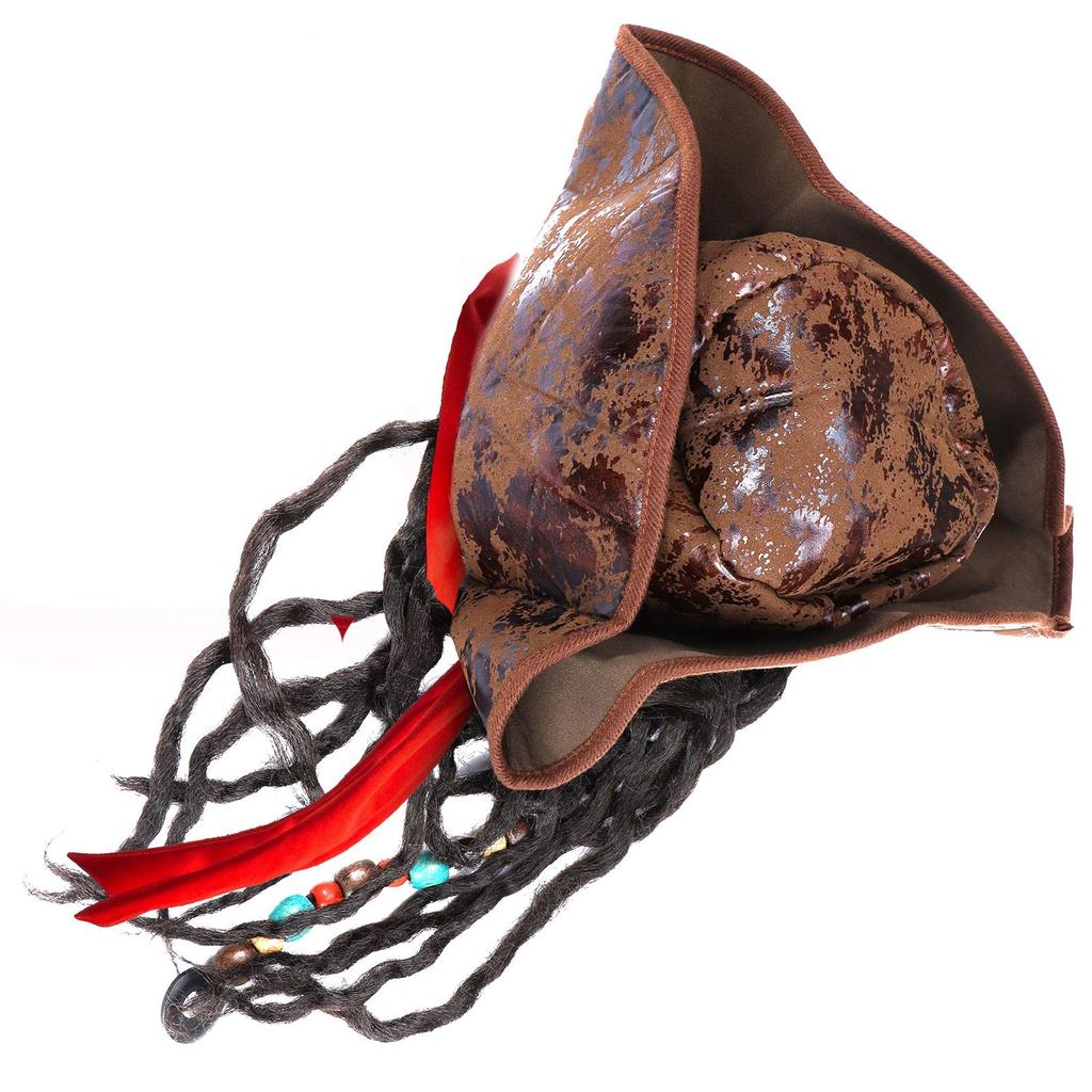 [FFV] หมวกโจรสลัดพร้อม Dreadlos Caribbean Pirate Hat Caribbean Pirate Costume Pirate VN