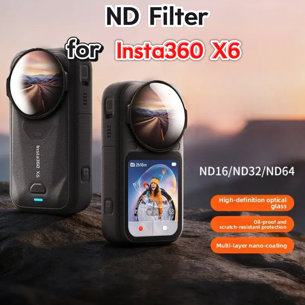 ฟิลเตอร์ ND อัตโนมัติสำหรับ Insta360 X6, ND16/32/64, กระจกนิรภัย 7H, Motion Blur