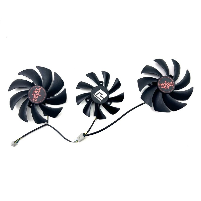95 มม.85 มม.4PIN พัดลมระบายความร้อนสําหรับ POWERCOLOR Radeon 6800 6700 6750 6900 6950 XT สีแดง Devil