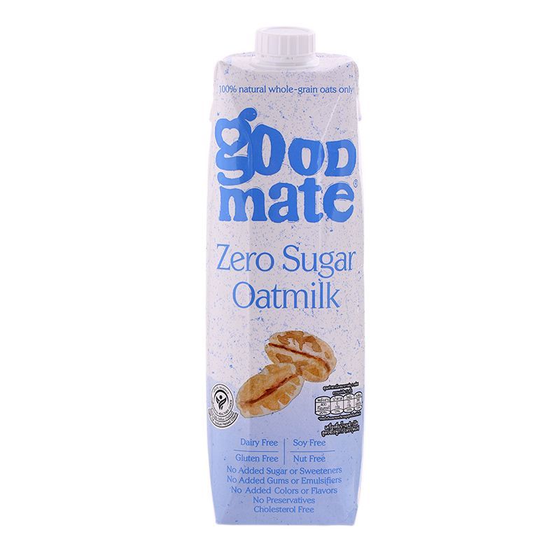 กู๊ดเมทน้ำนมข้าวโอ๊ตซีโร่ชูการ์ 1000มล. Goodmate Zero Sugar Oatmilk 1000ml.