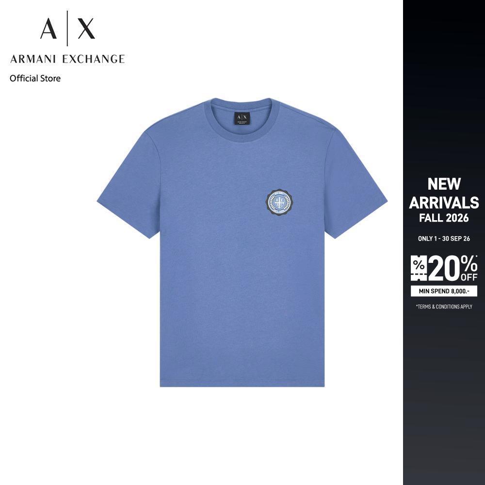 Armani Exchange เสื้อยืดผู้ชาย รุ่น XM003078-AF10361-UB068 สีฟ้า