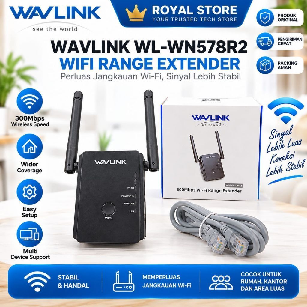 WAVLINK WL-WN578R2 WIFI RANGE EXTENDER บูสเตอร์ป้าย WIFI