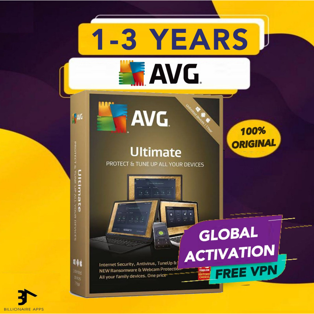 AVG Internet Security Ultimate 1 - 3 Year | GENUINE ANTIVIRUS ซอฟต์แวร์ป้องกันความปลอดภัย LICENSE