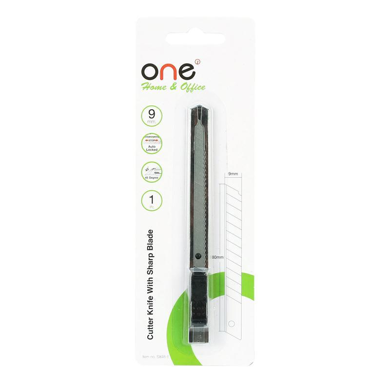 มีดคัตเตอร์ ONE SX48-1 สีเงิน ขนาด 9 มม.