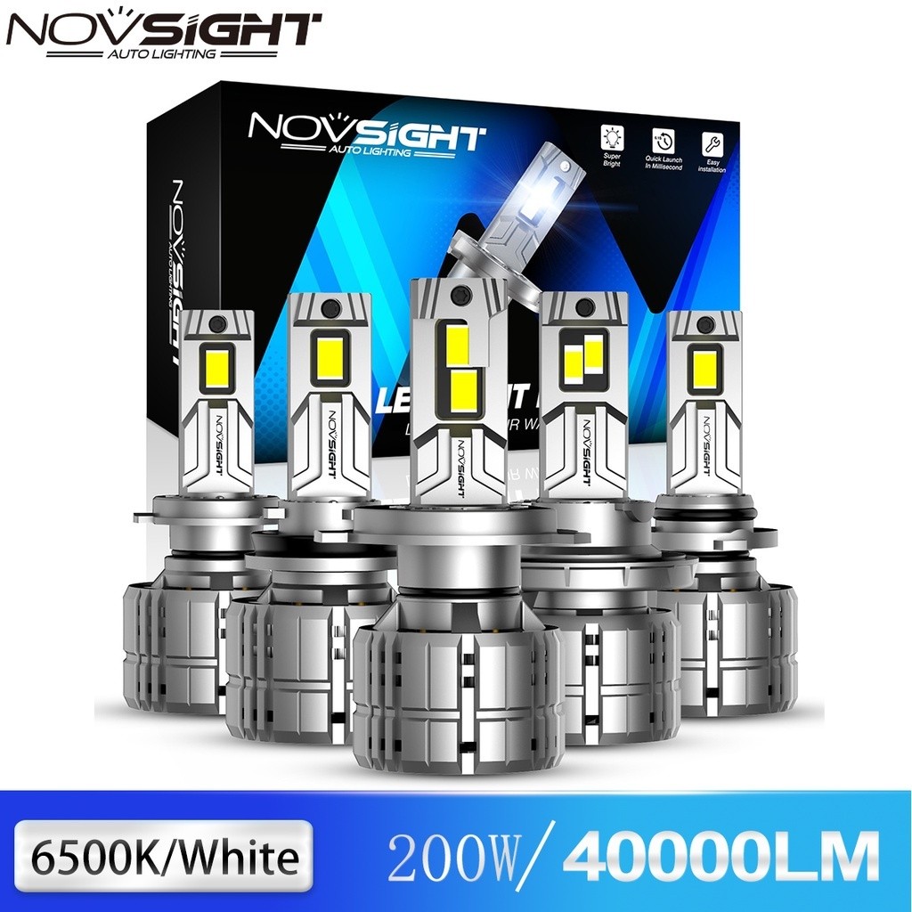 Novsight N60 9005 9006 9012 H4 H11 H7 HB3 HB4 ไฟหน้ารถ LED หมอกไฟ 200W 40000LM 6500K Super Bright สี