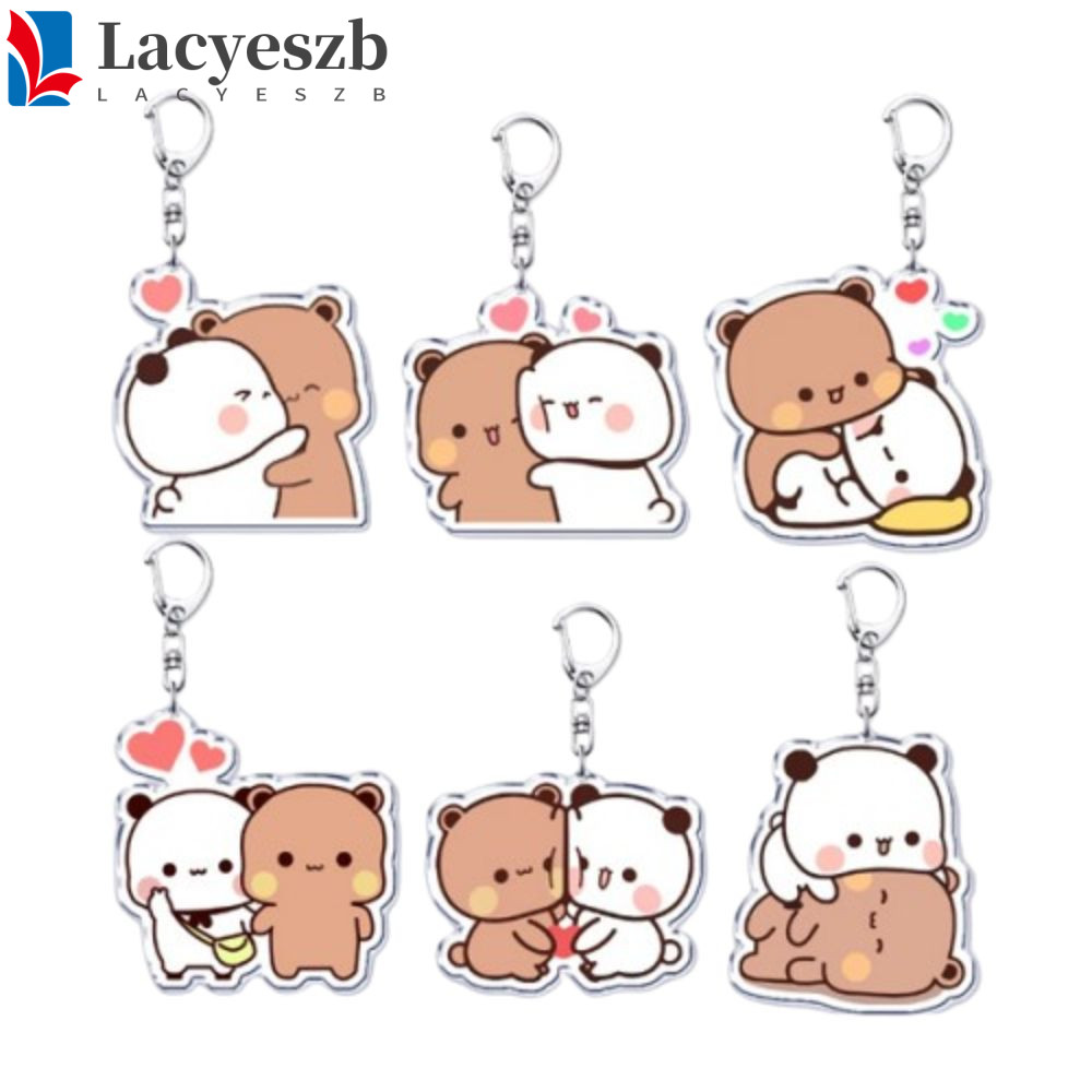 LACYESZB การ์ตูน Bubu Dudu พวงกุญแจ, สัตว์หวาน Bubu Dudu พวงกุญแจ, Charm พวงกุญแจอะคริลิค Kawaii การ
