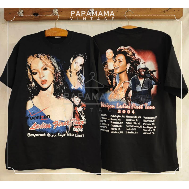 Beyonce Verizon Ladies First Tour 2004 Dead Stock เสื้อวินเทจ เสื้อทัวร์ papamama vintage shirt