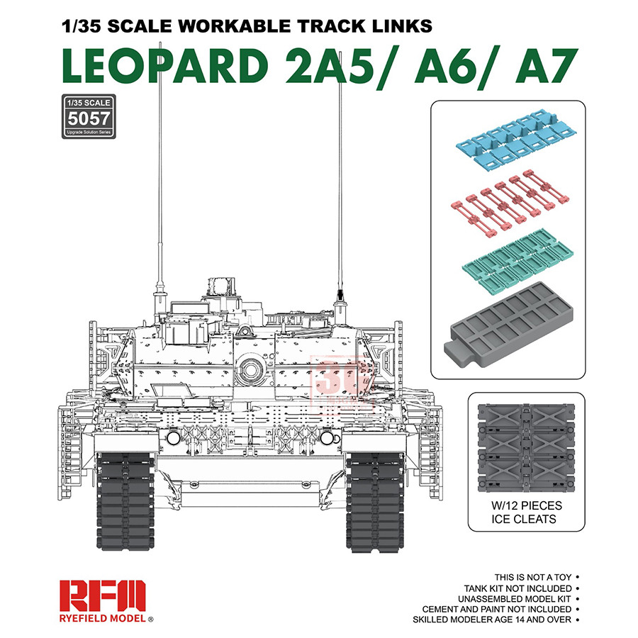 3G รุ่น Wheat Field RM-5057 Leopard 2 A5/A6/A7 Main Battle Tank Event Track 1/35