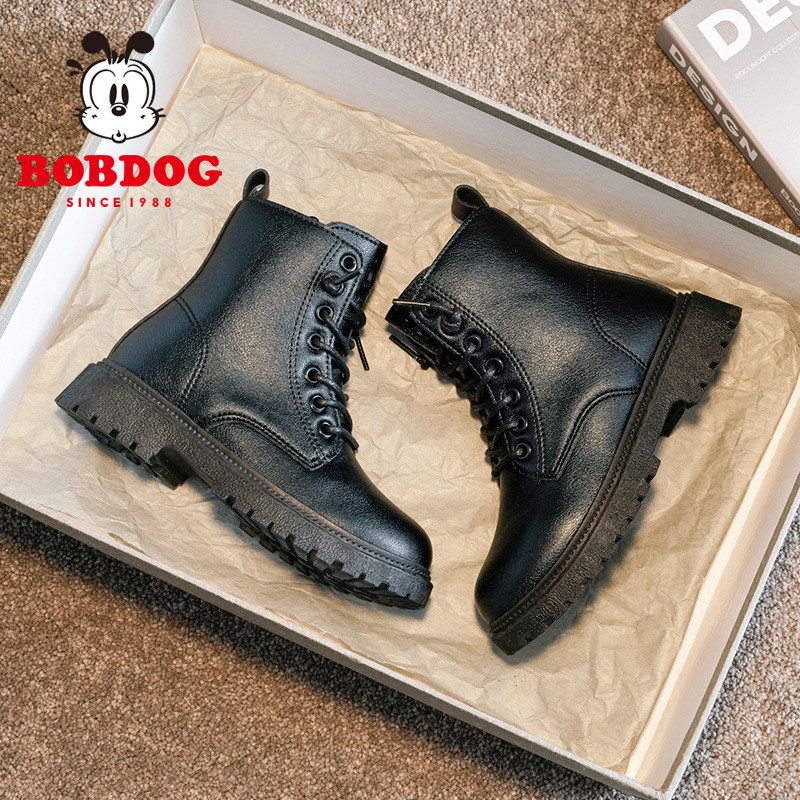 Babudou Girls Boots Summer Official Flagship Fried Street Catwalk Boys Leather Boots British Style B