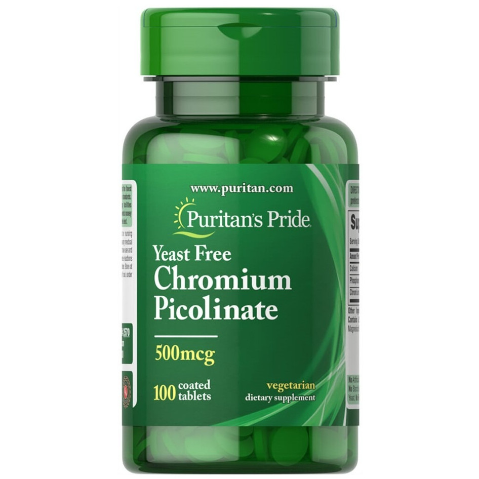 Puritan’s Pride Yeast Free Chromium Picolinate 500 mcg /100 tablets เสริมภูมิคุ้มกัน