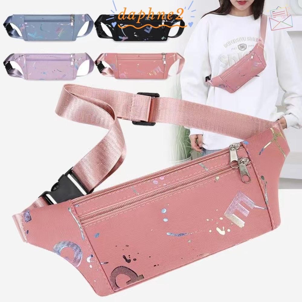 DAPHNES Chest Crossbody Bag, กระเป๋าคาดเอวไนลอนความจุขนาดใหญ่, กระเป๋าคาดเอวลําลองมัลติฟังก์ชั่นทนต่อการสึกหรอผู้หญิง