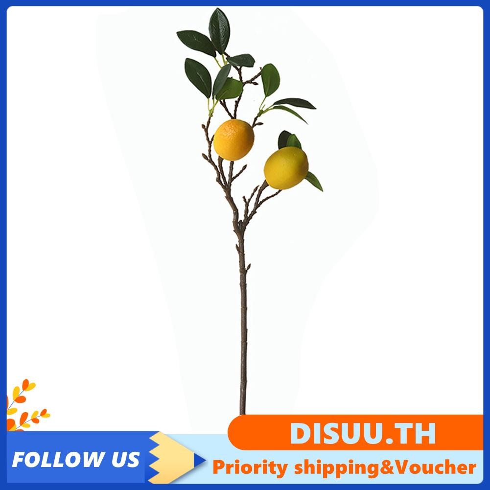 disuu-th [Ande Online] (1 แพ็ค) Sprigs ของผลไม้สดมะนาวจำลองพลาสติก 53 ซม. + โฟม