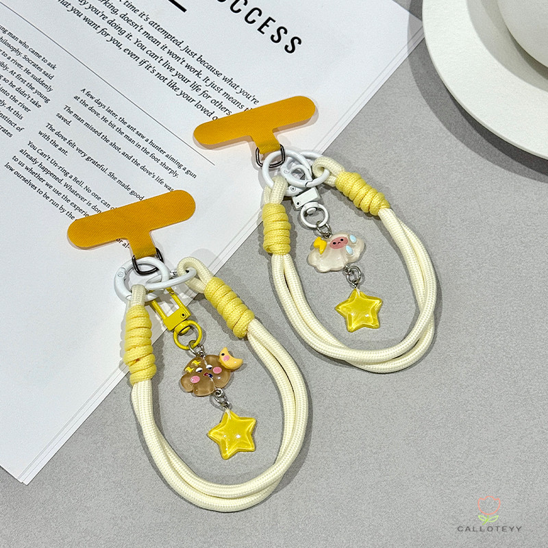 จี้โทรศัพท์รูปดาวเมฆ เชือกคล้องน่ารัก งานแฮนด์เมด เด็กผู้หญิงทอผ้า -CY - รูปที่ 6