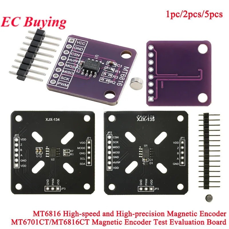 MT6816 ความเร็วสูงความแม่นยําแม่เหล็ก Encoder มุมเหนี่ยวนําตําแหน่งวัดโมดูลเซ็นเซอร์ MT6701CT ทดสอบ Eatreation Board