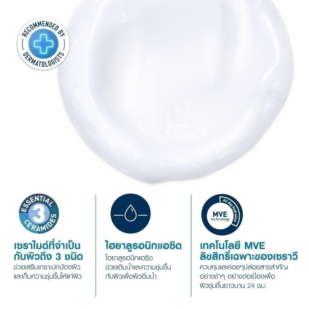 เซราวี CERAVE Hydrating Cleanser ทำความสะอาดผิวหน้าและผิวกาย สำหรับผิวแห้ง 88ml. - รูปที่ 2
