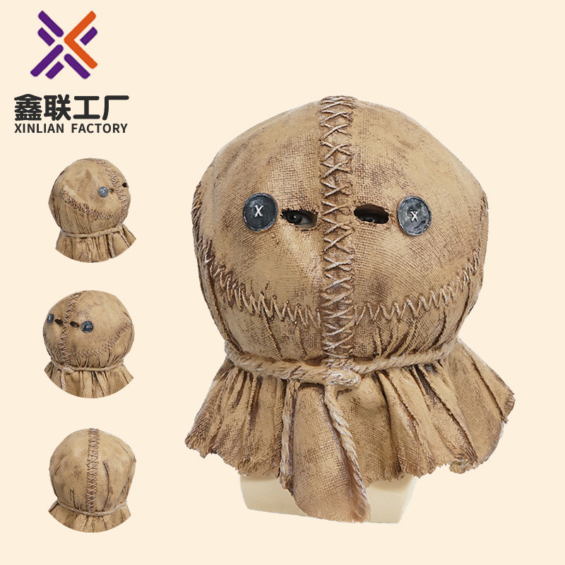 Latex หุ่นไล่กา Masquerade Party หน้ากากหมวกฮาโลวีน Texas Killer Madman หน้ากากตุ๊กตาน่ากลัว F5V