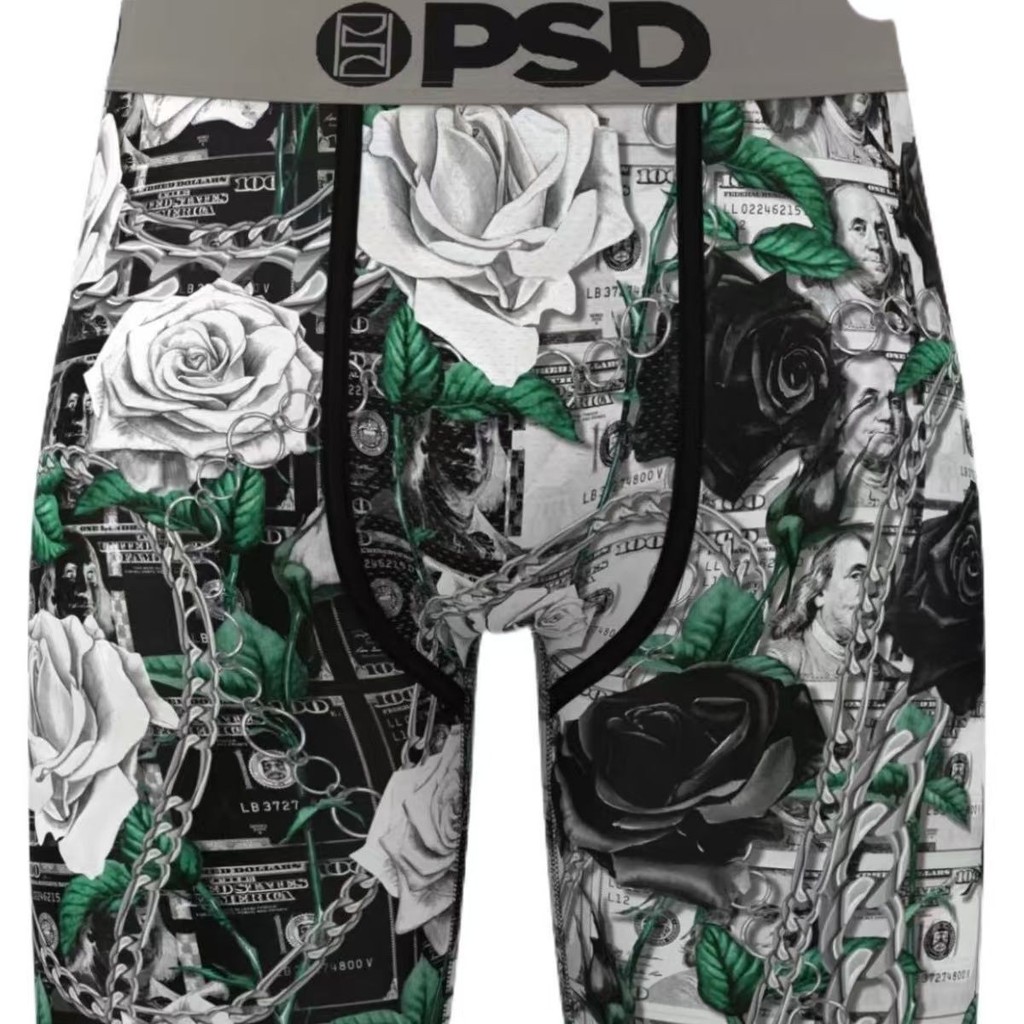 PSD American Mens Quick-Drying น่ารักหล่อหรูหราพิมพ์กางเกงนักมวยกางเกงนักมวย