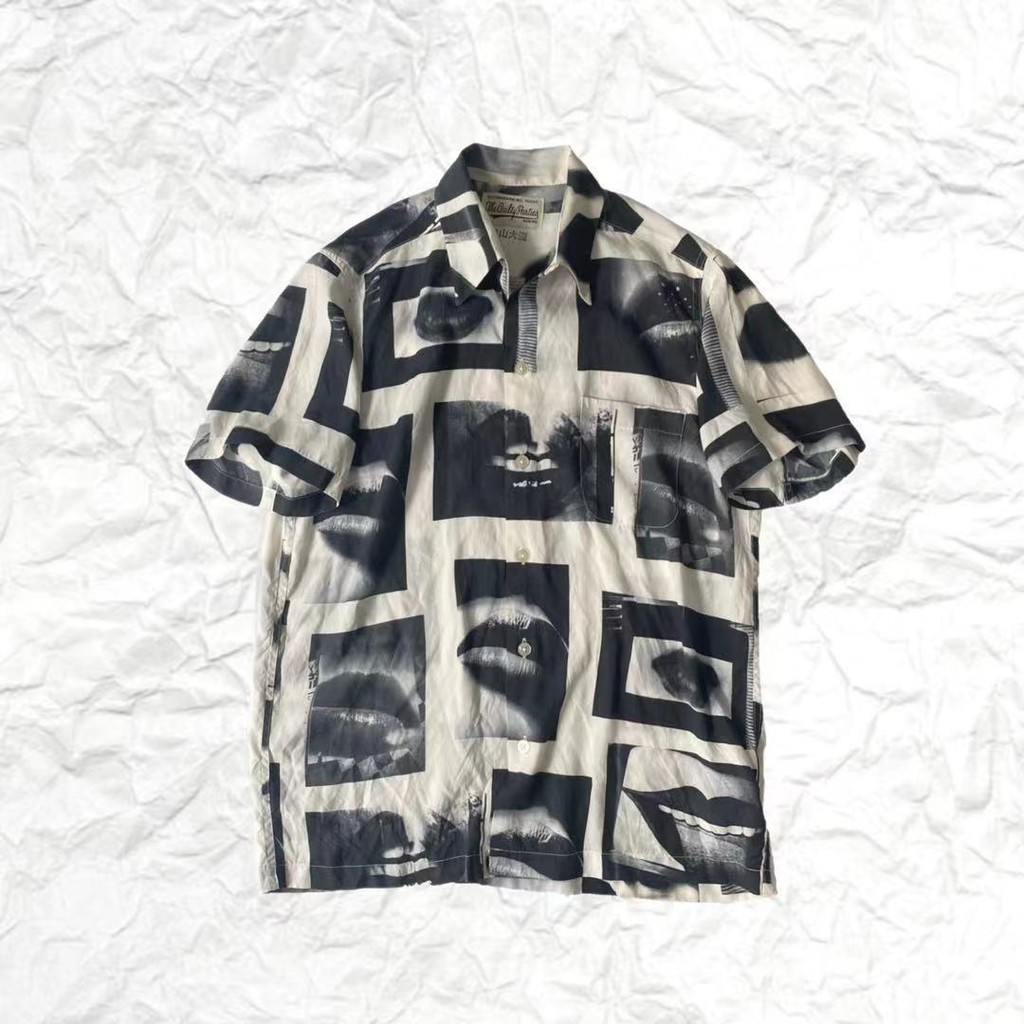 Wacko Maria Moriyama Avenue เสื้อฮาวายสไตล์ Yoji Yamamoto ลายกราฟิกพิมพ์เฉพาะ