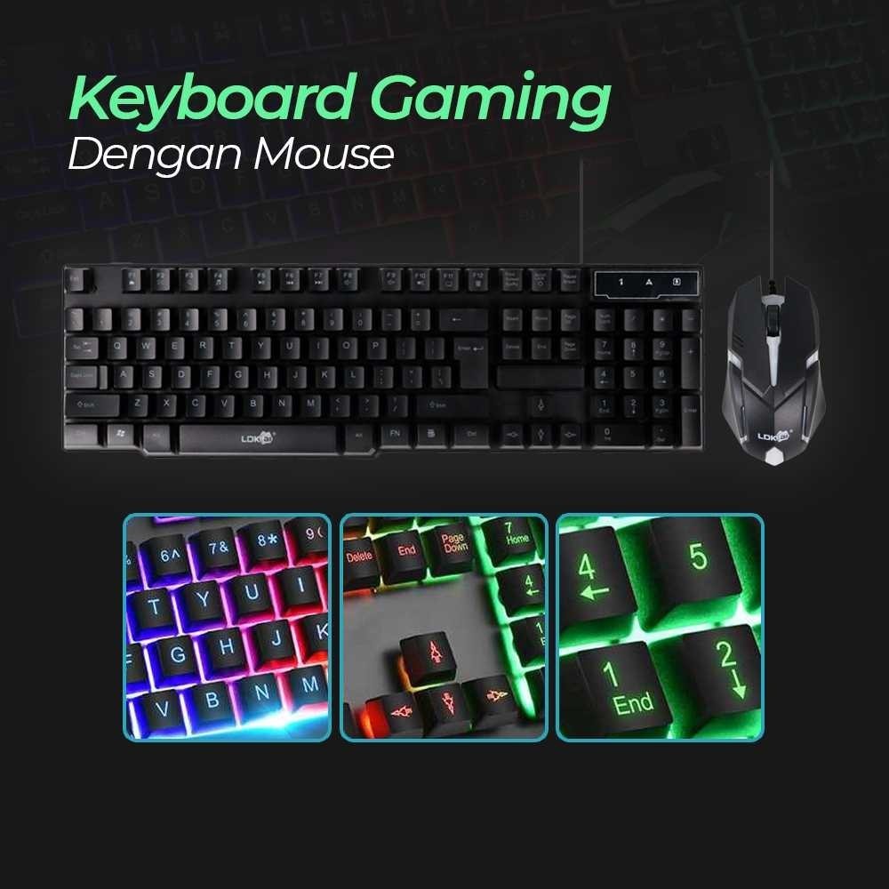 LDKai Gaming Keyboard LED พร้อมเมาส์ - 832