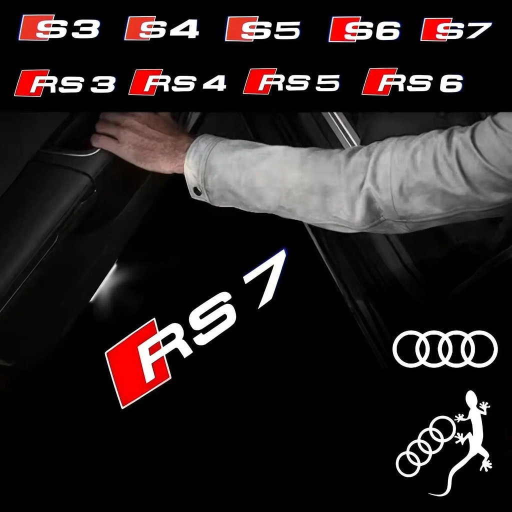 2x สําหรับ Audi Sline Sport RS RS3 RS4 RS5 RS6 RS7 A4 B5 B6 B7 B8 RS S3 S4 S5 S6 S7 ประตูอัตโนมัติ L