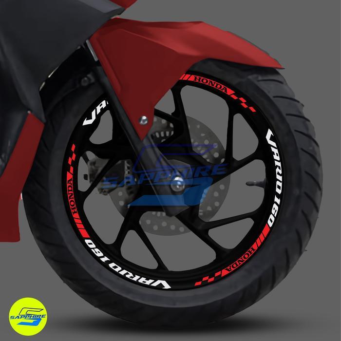 MERAH Vario 160 Rim Sticker Vario 160 4 Valve Rim Sticker - สีแดง