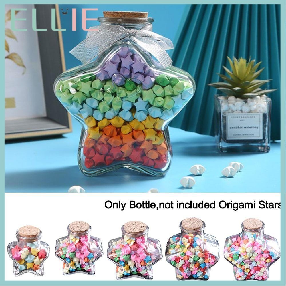 ELLIE Wishing Bottle, Craft Origami Stars Glass Bottle, Mini Stars Shape Glass Jars Home