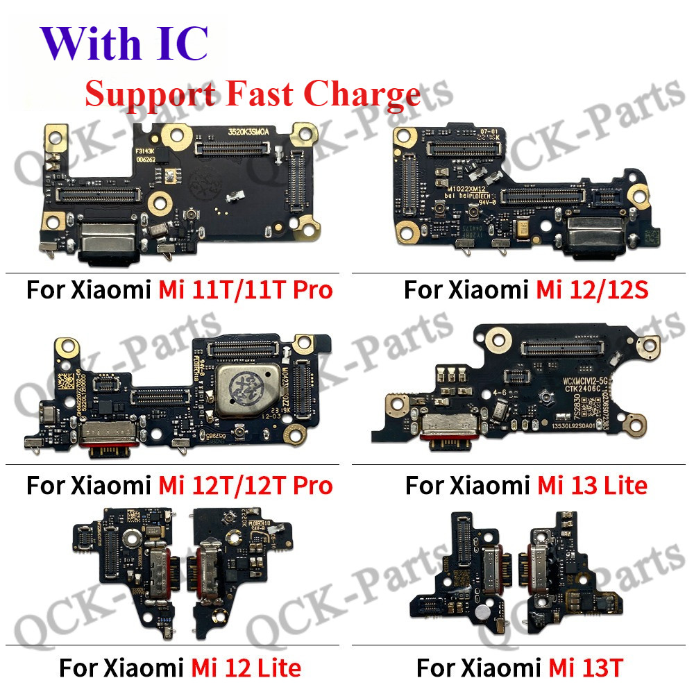 สําหรับ Xiaomi Mi 11 Pro 11T 12 12S Lite 12S Ultra 12T 13 Lite 13T 14 Pro Fast USB Charger Board พร้อม IC แท่นชาร์จพอร์ตเชื่อมต่อ Flex Cable