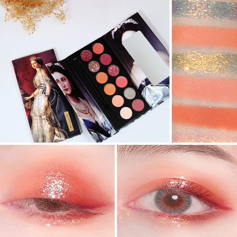 La Meila Wangquan Oil Painting Eyeshadow Palette Shining ins Matte Pearlescent ราคาถูก 5045
