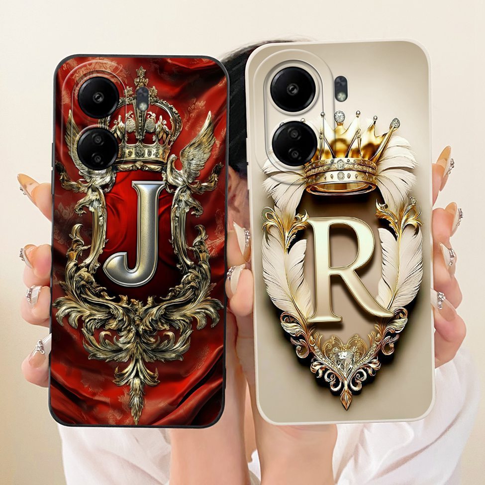 สําหรับ Redmi 13C 4G กรณีแฟชั่น AZ ตัวอักษร 2D ทาสีเคสโทรศัพท์ 23106RN0DA 23100RN82L 23108RN04Y 2311