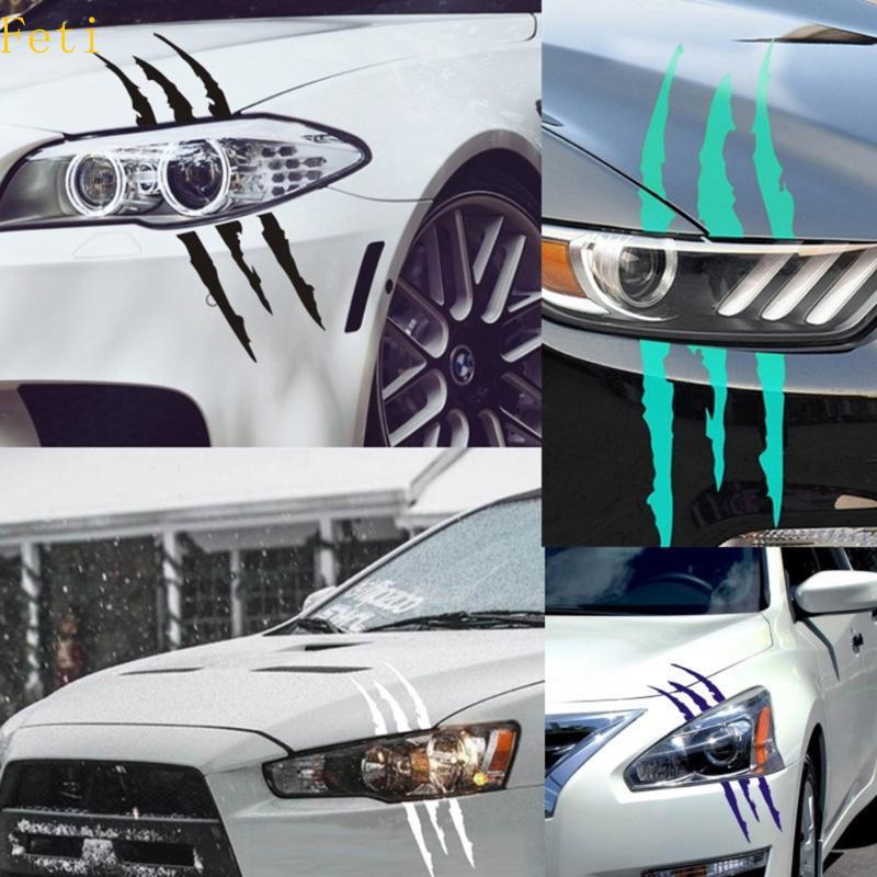 Feti รถจัดแต่งทรงผม Decal Auto Monster Claw Scratch Decal สติกเกอร์สําหรับรถจักรยานยนต์จักรยาน