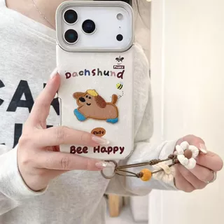 เคสกันกระแทก ลายคาวบอยปักสุนัข พร้อมสายคล้องมือ สำหรับ iPhone 17​promax 16 15Plus 14 13 12