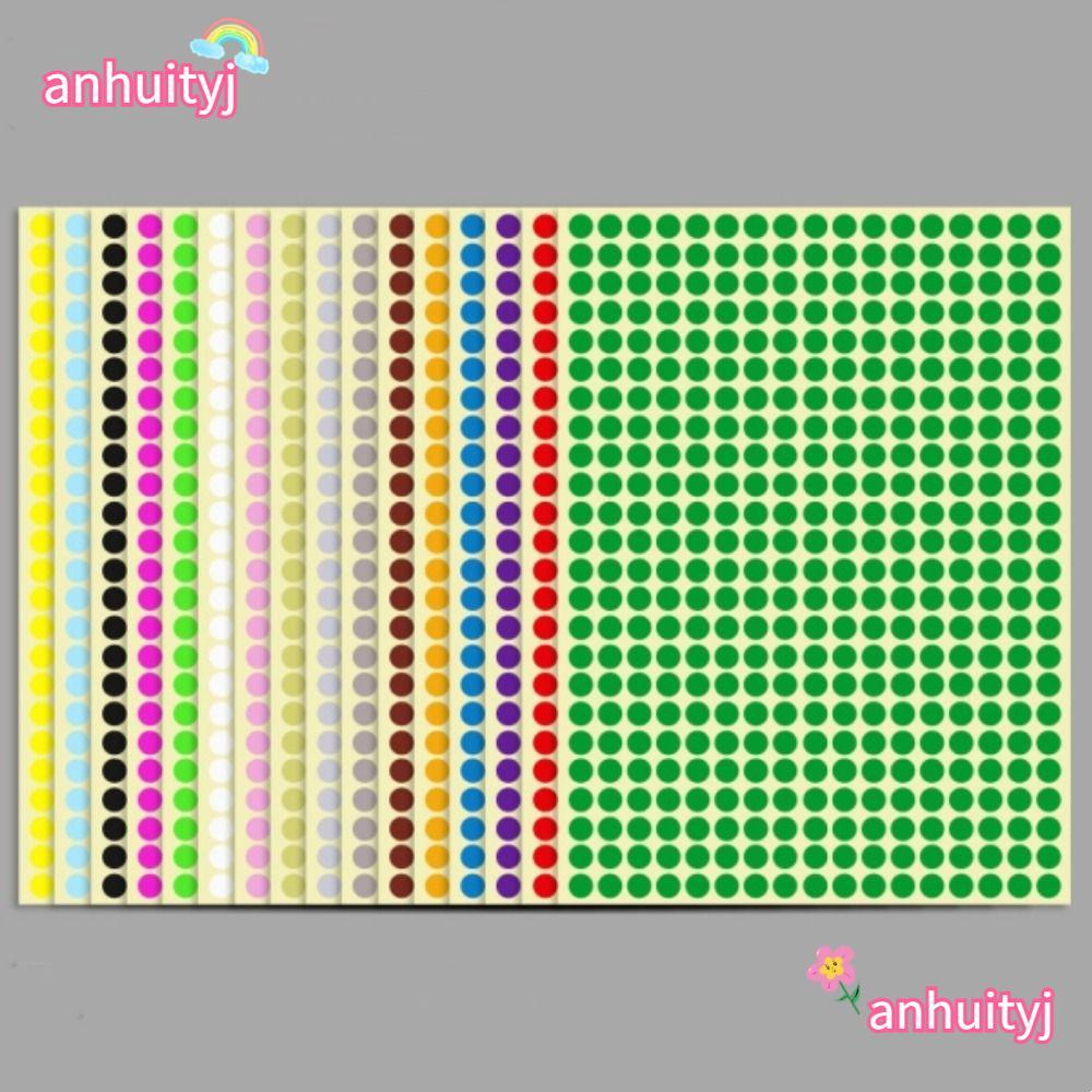 AHUITYJ Dot Stickers, Circle หลากสี Dot Labels, ตกแต่งสํานักงานแบบมีกาวในตัว 1/4" ขนาดเล็ก