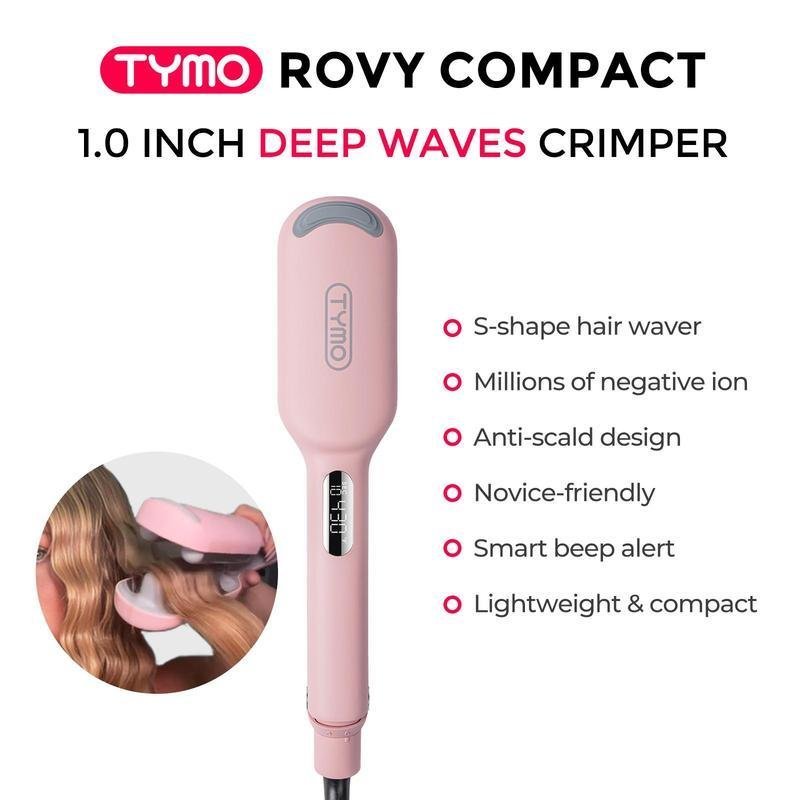 TYMO ROVY COMPACT Hair Waver Crimper, Hair Curler & Curling Irons, Hair Styling Tool with Negative I