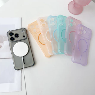 Soft TPU Matte สี่มุม Shock Proof เคสโทรศัพท์แม่เหล็กสําหรับ iPhone 17 16 15 14 Pro Promax 17 Air 16 15 Plus Non Yellowing