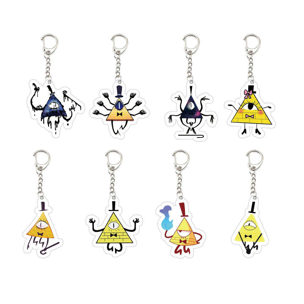อะนิเมะ Bill Cipher พวงกุญแจพวงกุญแจแหวนสําหรับอุปกรณ์เสริมกระเป๋าจี้อะคริลิค Bill Cipher พวงกุญแจโซ