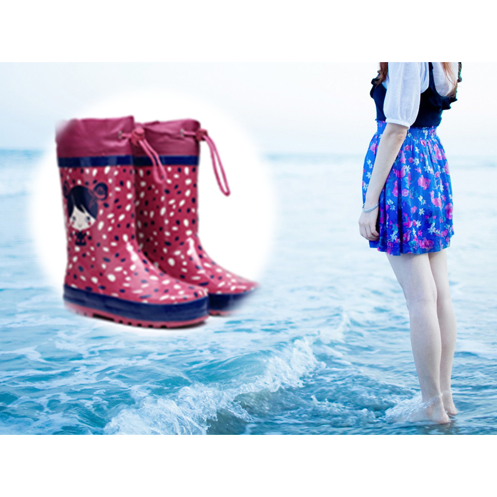 Clearance Treatment Natural Rubber Children Rubber Shoes Student Rain Boots Boys Rain Boots Mid-tube