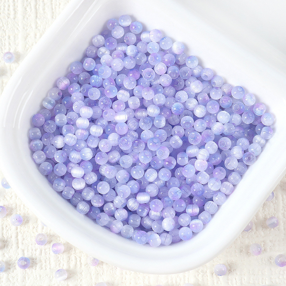 ลูกปัดแก้วตาแมวสีคู่ ขนาด 4 มม., อุปกรณ์สำหรับทำสร้อยข้อมือและต่างหู DIY - รูปที่ 4