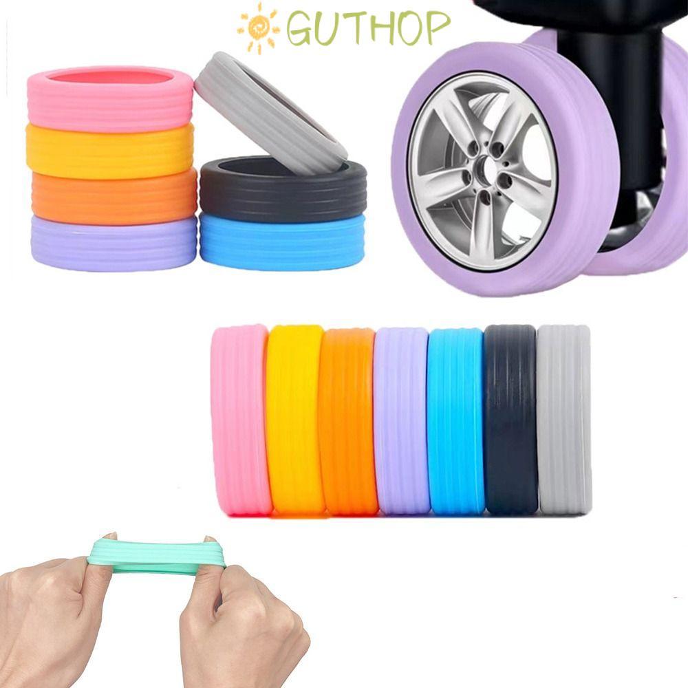 GUTHOP 4/8 ชิ้น/เซ็ตกระเป๋าเดินทางล้อรองเท้า,ซิลิโคนลดล้อสวมใส่กระเป๋าเดินทางล้อป้องกัน,กระเป๋าเดินทางอะไหล่เพลาเสียงเงียบกระเป๋าเดินทางล้อฝาครอบป้องกัน