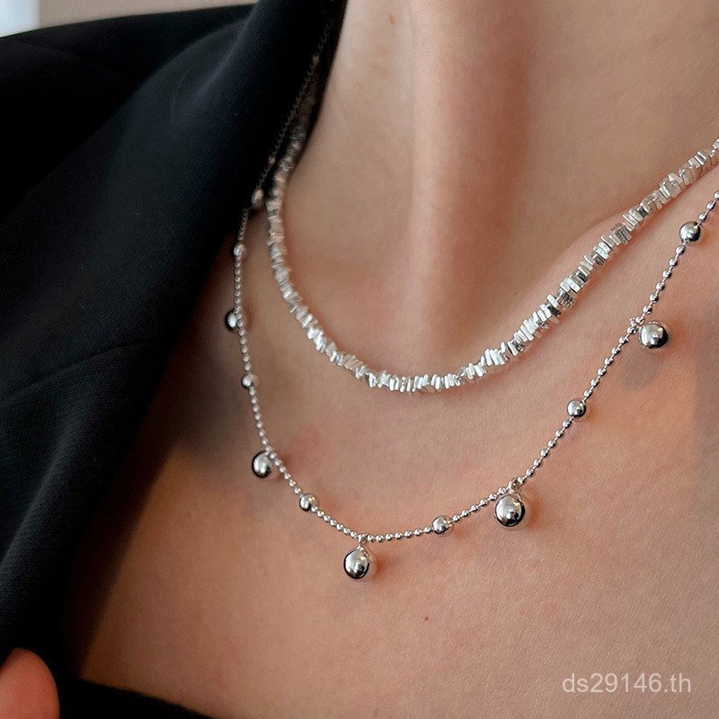 สร้อยคอกึ่งกระดูกไถล sterling silver สไตล์เกาหลี-fashion แบบVSM2