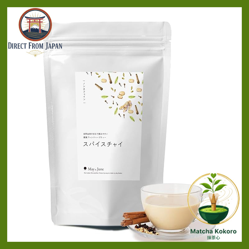 May & June Spice Chai Tea - Cinnamon Ginger - 10 Types of Spices - Caffeine-Free - 30 Tea Bags