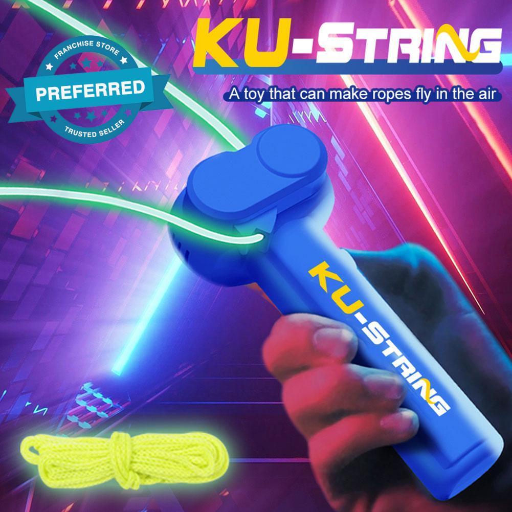 Glow-in-the-dark Rope Launcher สนุกของเล่นไฟฟ้า Decompression มือถือเชือกปรับความเร็ว C7d5