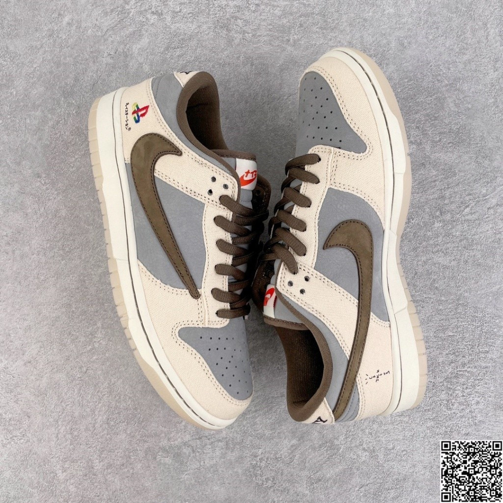 TQ6B 3 สี Travis Scott x PlayStation x Dunk Low Powder Blue Grey CU1726-800 CSRN