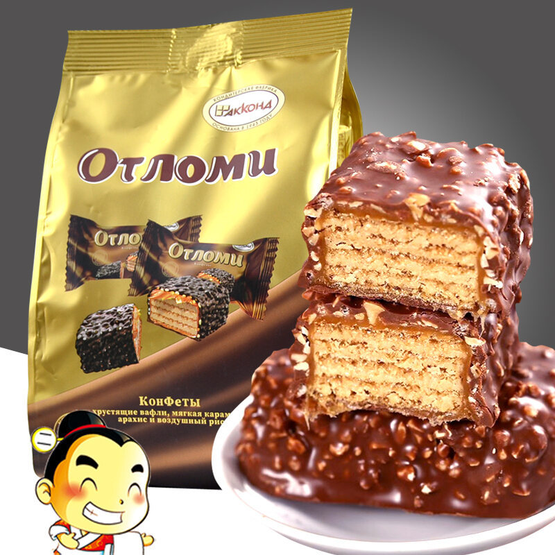 คาราเมลเวเฟอร์ Anti-Hunger เฮเซลนัทบิสกิตขนมขบเคี้ยว Casual รัสเซียการผลิต 0g กระเป๋า XJP251020
