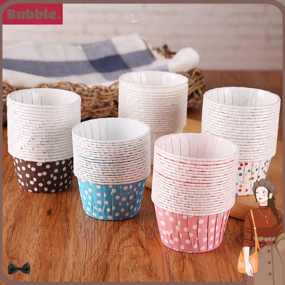BUBBLE 100 ชิ้น Muffin Cup Dot ตกแต่ง Bakeware Pan Paper