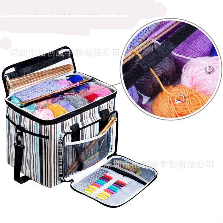 กระเป๋าเก็บของกระเป๋าเก็บของ DIYBSCI ถักขนสัตว์ทําด้วยมือถุงเก็บฝุ่นขายส่งผู้ผลิตโครเชต์ด้ายเครื่องม